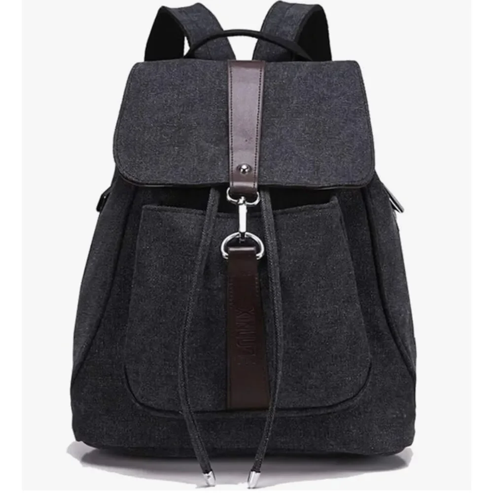 Xinluze Black Denim Womens Backpack Bag